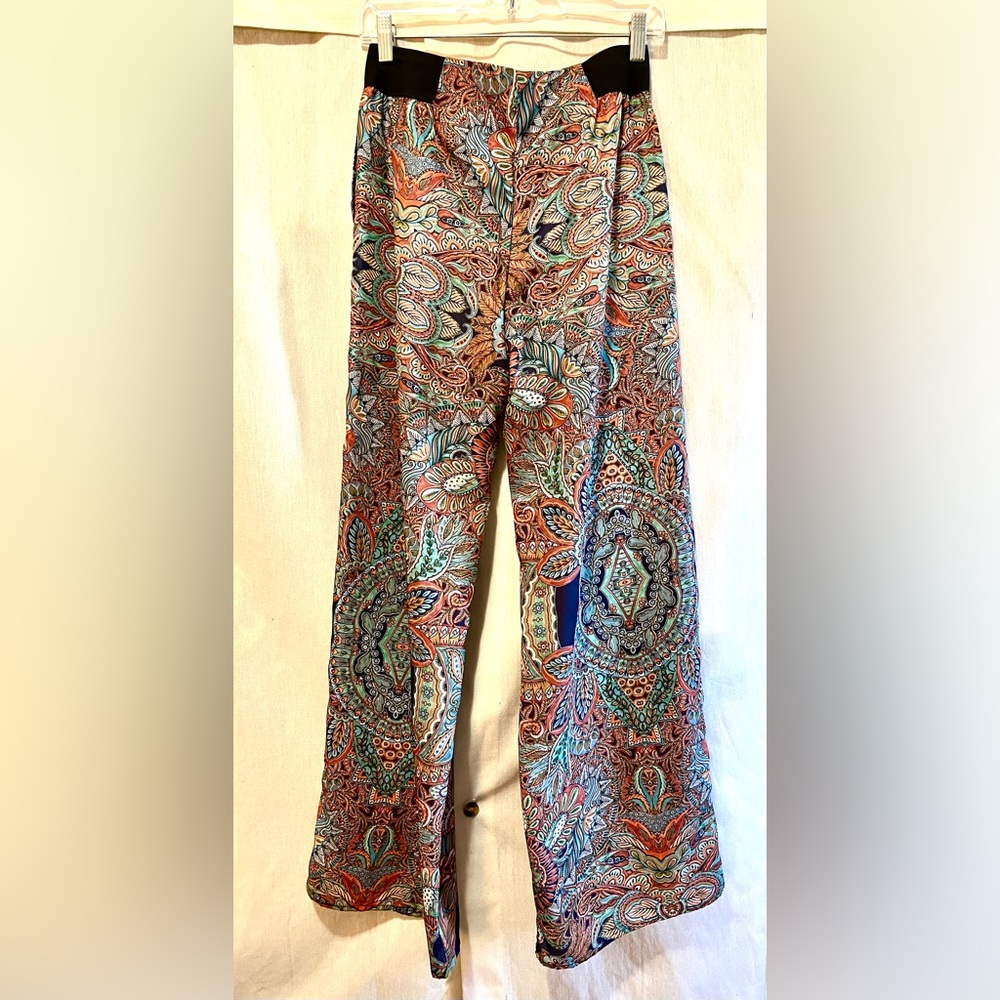 Zara Paisley Palazzo Pants Wide-Leg | Small